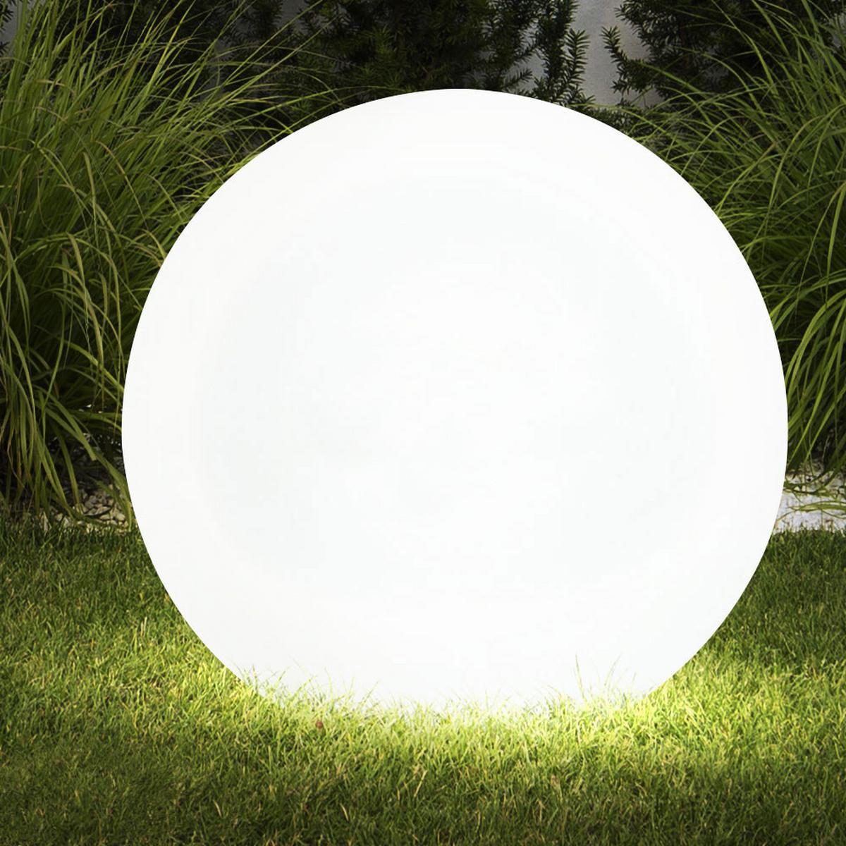 LED AUSSENLEUCHTE Kugelform Weiß 5er Set - Weiß, Kunststoff (30/30/70cm)