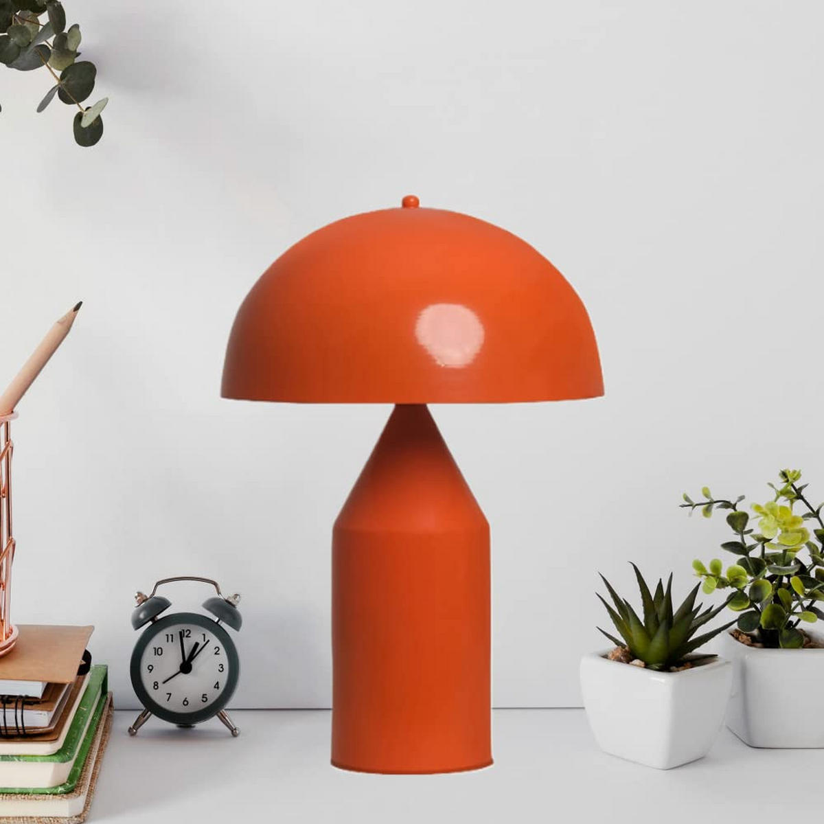 TISCHLEUCHTE Pilzlampen 50/30 - Orange, Metall (30/50cm) - Bamyum