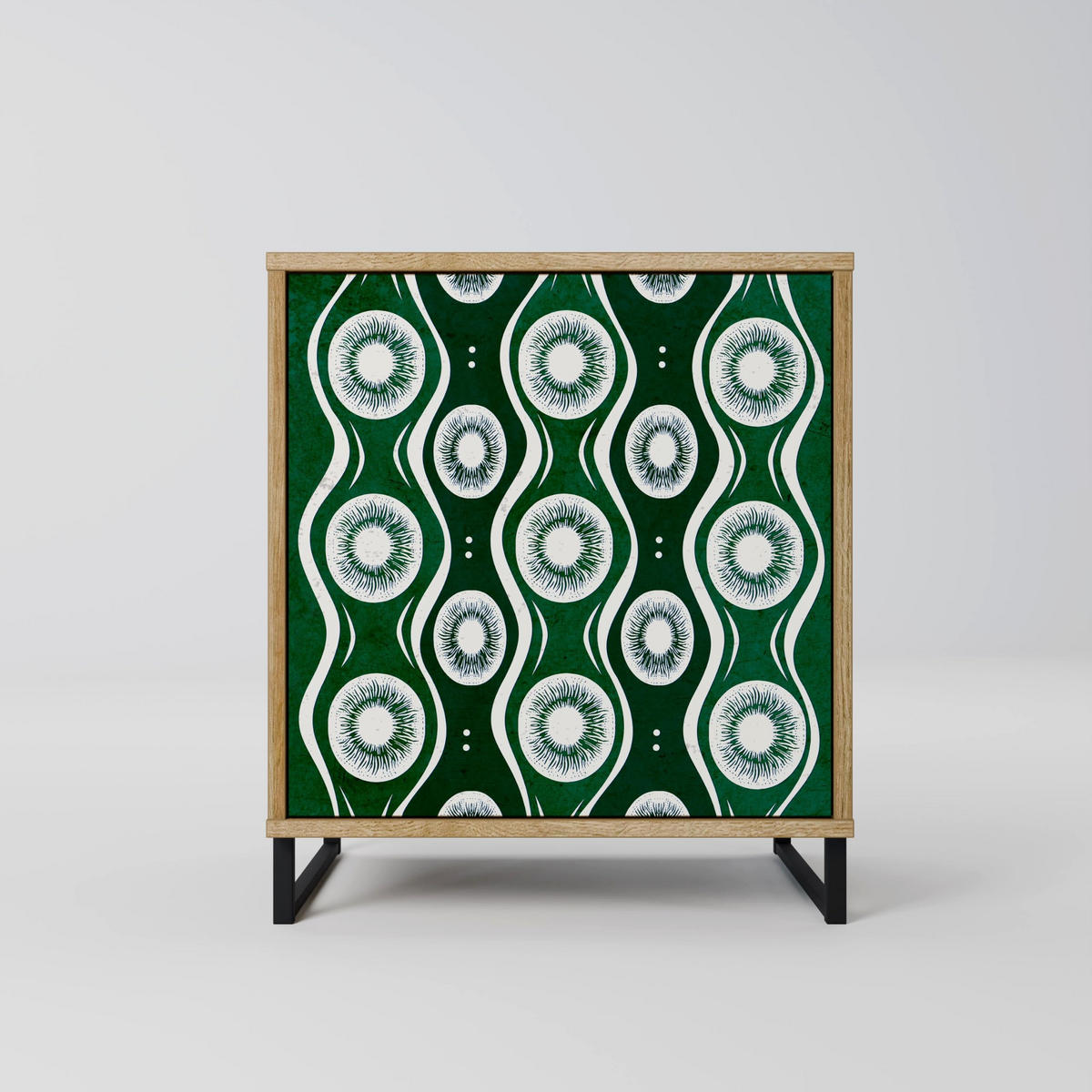 SIDEBOARD GREEN EYES, Eichefarben, 57,5x42x57,5 cm, Ohne Füße - Eichefarben/Multicolor, Holzwerkstoff (57.5/57.5/42cm) - SpaceRebels