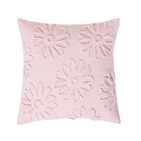 DEKOKISSEN Tufted 45/45 cm rosa mit Blumen - Rosa, Textil (45/45cm) - Homescapes