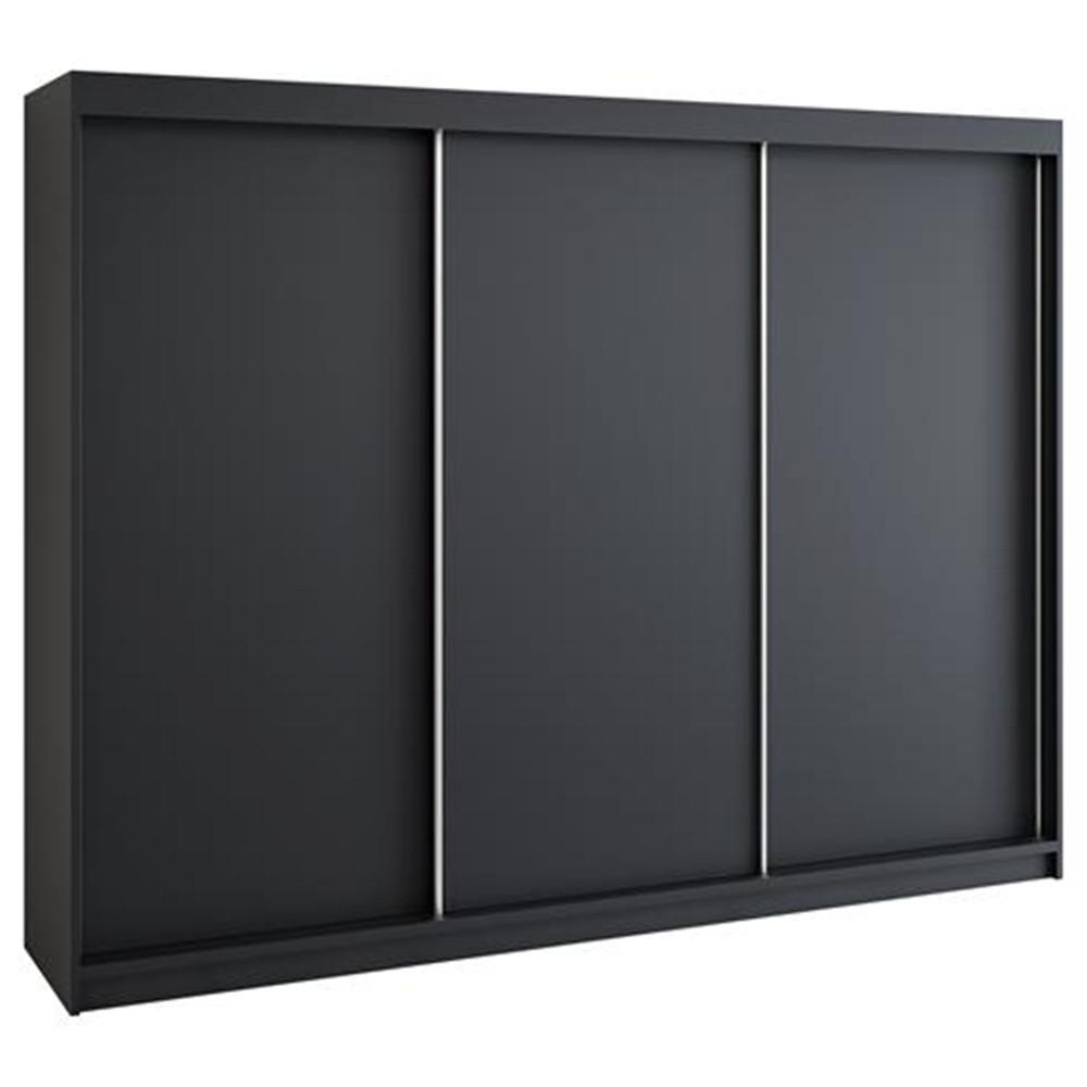 A&J MöbelLand Schwebetürenschrank Schwarz, Schwarz, Schwarz, Schwarz 200x215x59.5 cm