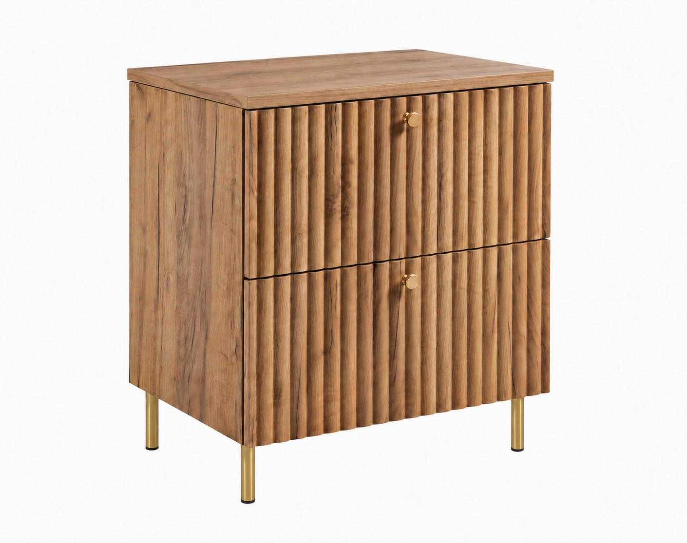 BADEZIMMERSCHRANK: Craft Eiche Gold / Platte Craft-Eiche / Griffe Gold / Beine Gold, 60 x 46 x 73,6 cm - Eichefarben/Goldfarben, Holzwerkstoff (60/73.6/46cm) - 3XE LIVING