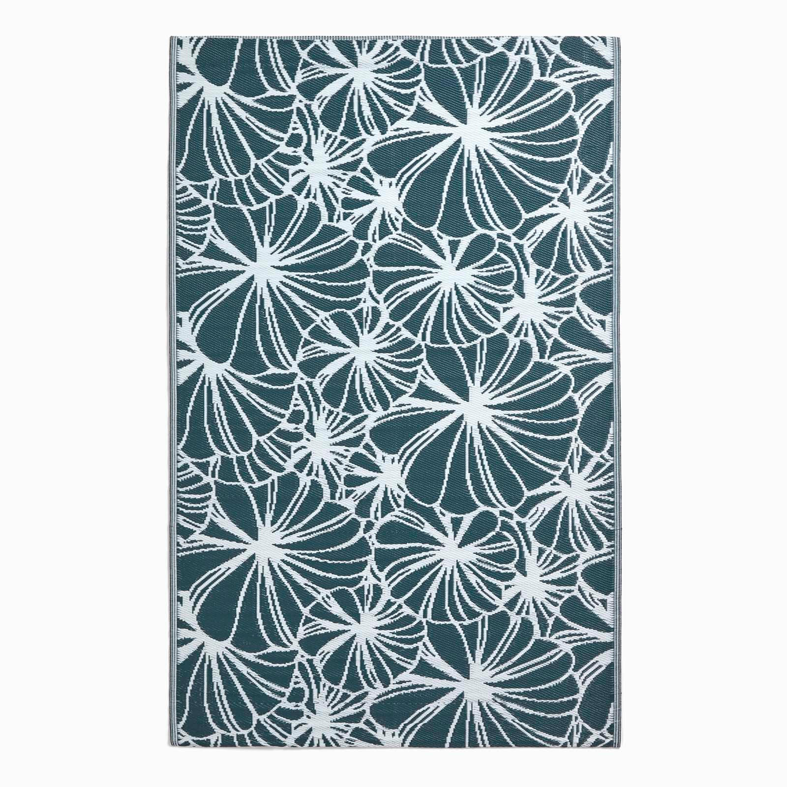 OUTDOORTEPPICH floral gemustert 150/240 cm - Dunkelgrün, Kunststoff (151/241cm) - Homescapes