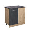 ECKUNTERSCHRANK R-Line Schwarz Beton 86 cm, AP Anthrazit - Eiche Wotan/Schwarz, Holzwerkstoff (86/81.6/60cm) - Vicco