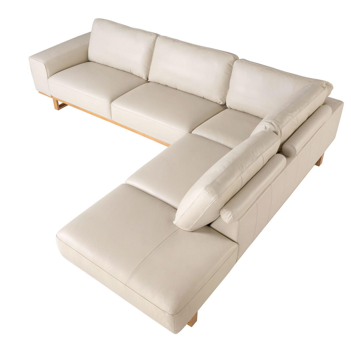 ECKSOFA Rechtes Ecksofa in Leder sand 316/252/82 cm - Sandfarben/Honig, Leder (316/252cm) - ANGEL CERDA