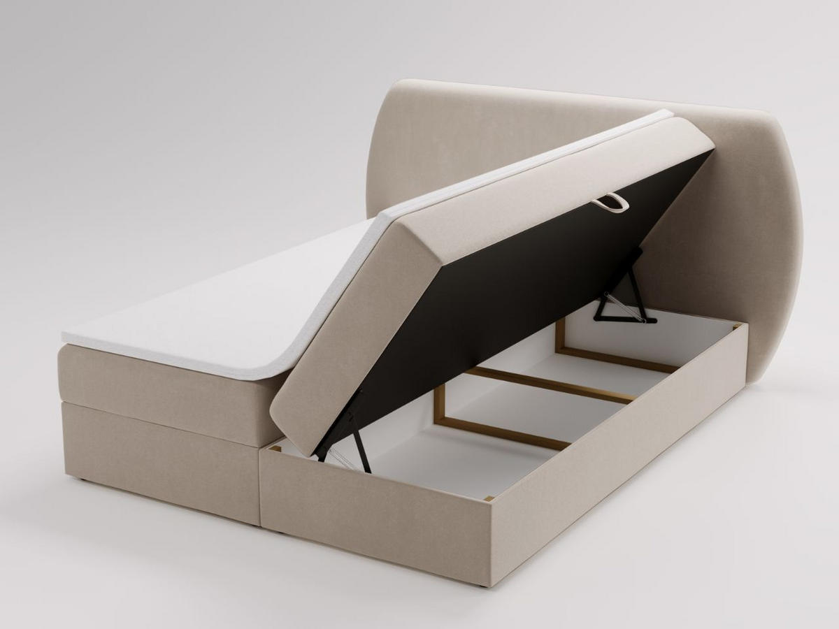 BOXBETT Bogota 180x200 Beige - Beige, Holz/Textil (180/200cm) - Graingold