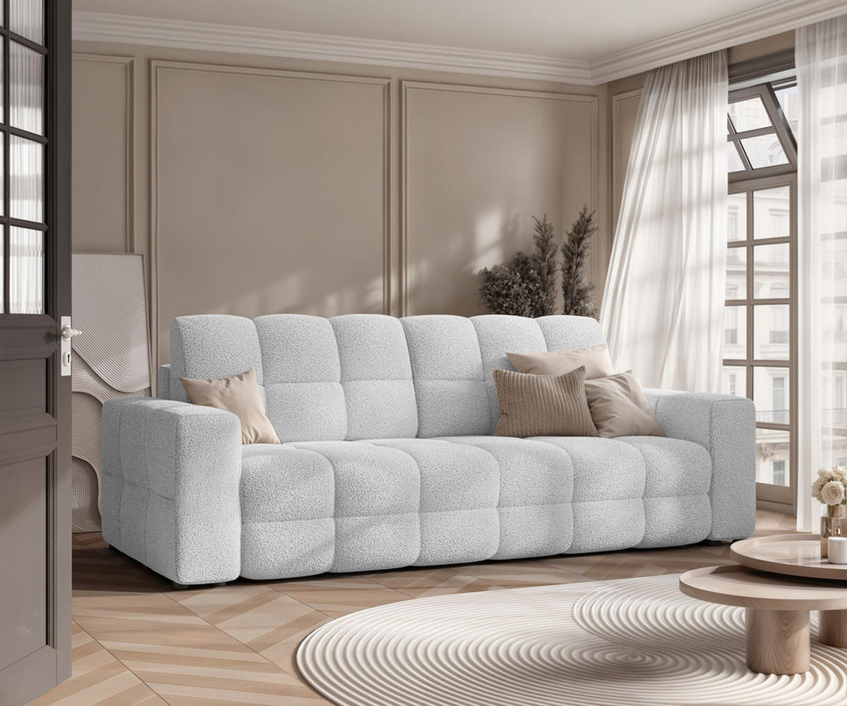 SCHLAFSOFA MOLLY mit Bettkasten, Stoff Hellgrau - Hellgrau, Textil (248/92/93cm) - Idohome