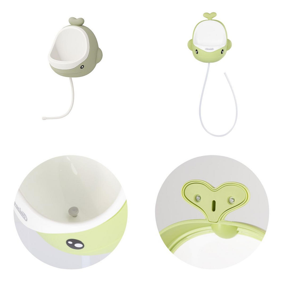 URINAL Wal grün Toilettentrainer, Behälter abnehmbar, Spritzschutz, ab 1 Jahr - Grün, Kunststoff (26/17cm) - Chipolino