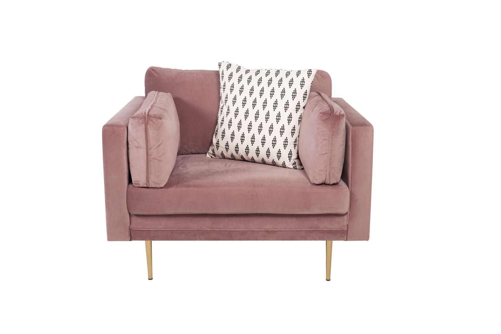 SESSEL Velour staubigpink - Rosa, Holzwerkstoff (110/88/90cm) - ebuy24