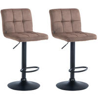 BARHOCKER 2er Set Peran Samt schwarz braun - Schwarz/Braun, Textil/Metall (46/114/47cm) - TPFLiving