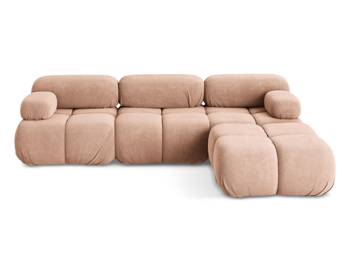 ECKSOFA Beidseitig Chenille Stoff Pink - Pink/Koralle, Kunststoff/Textil (285/191cm) - Makamii