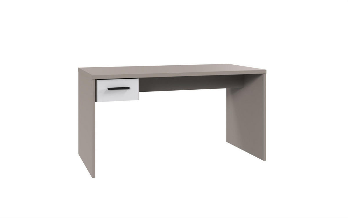 JUGENDZIMMER Bahamas Saharagrau- Weiß 4 teilig mit Drehtürenschrank und Klappbett - Grau, Holzwerkstoff (80/200/120cm)