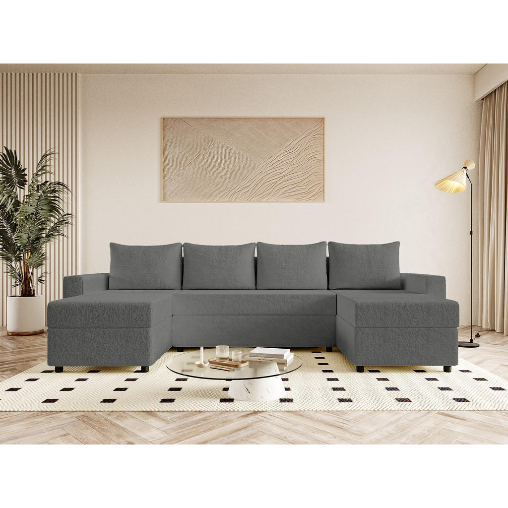 Thumbnail - Fedve Wohnlandschaft, Graphit, Textil, U-Form,L-Form, 298x72x146 cm, Wohnzimmer, Sofas & Couches, Wohnlandschaften, Wohn...