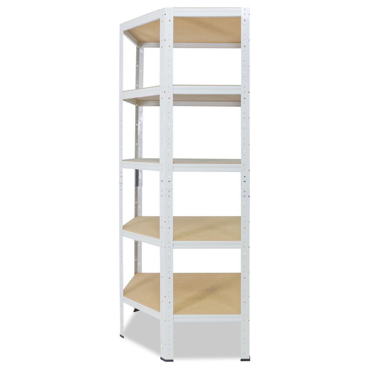ECKREGAL HOME 180x80x50 cm in weiß mit 5 Böden und 175 kg Traglast pro Boden - Creme, Metall (80/180/50cm) - shelfplaza