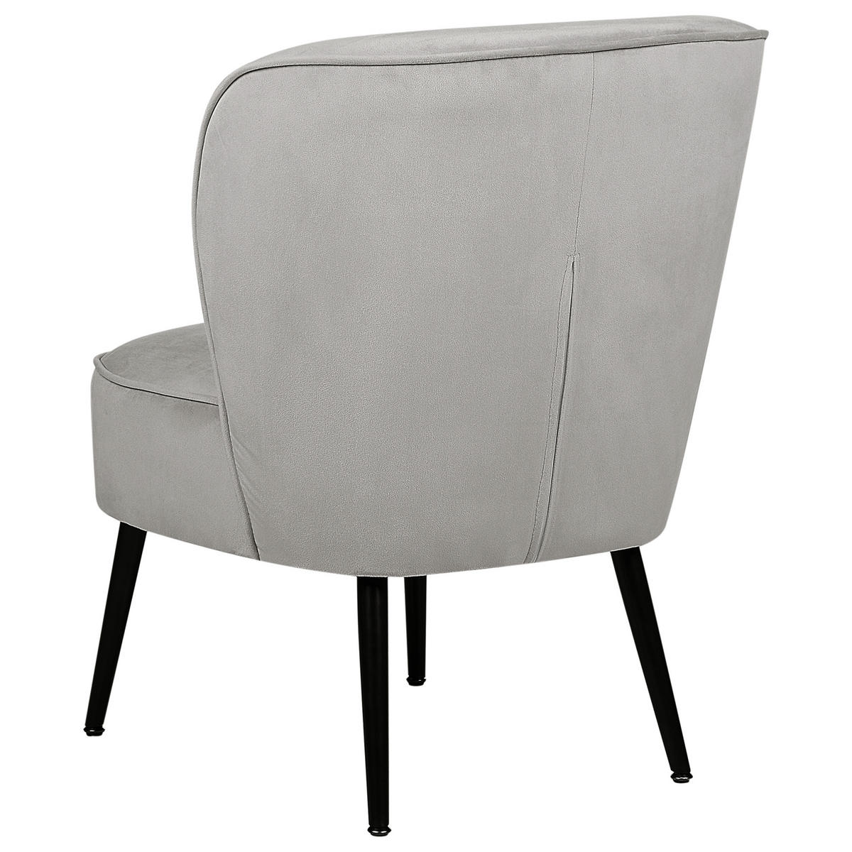 KŘESLO Sametová látka světle šedé/černé Voss - šedá/černá, textil (60/76/52cm) - Beliani