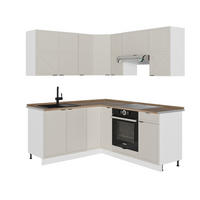 ECKKÜCHE Fame-Line GrauBeige/Weiß 160 x 190 cm, AP Eiche - Weiß/Grau, Holzwerkstoff (190/81.6/60cm) - Vicco