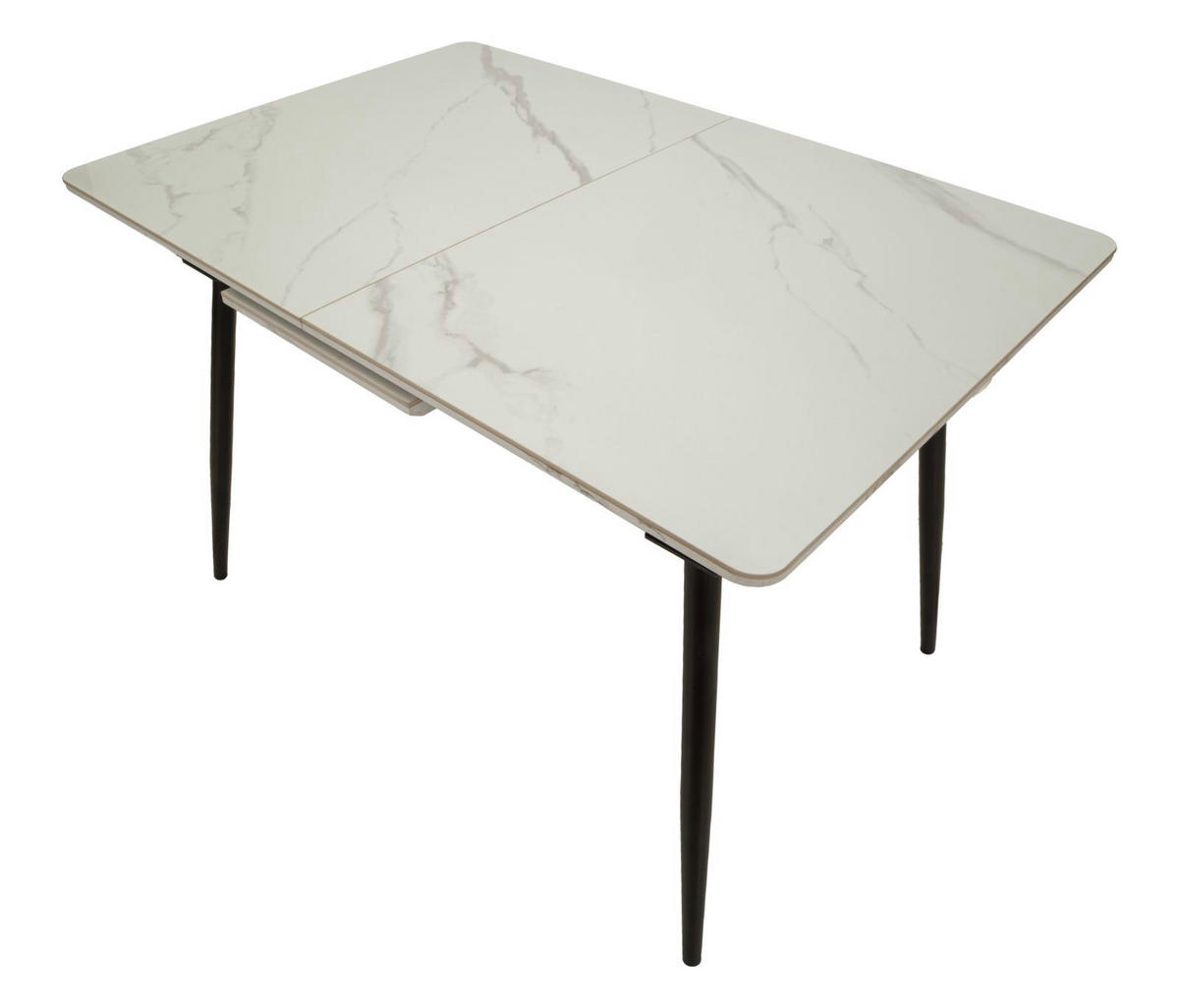 ESSTISCH Matt, schwarz und weiß, Metall und Keramik, 120 x 80 x 75 cm - Schwarz/Weiß, Keramik/Metall (80/120/75cm) - Mauro Ferretti