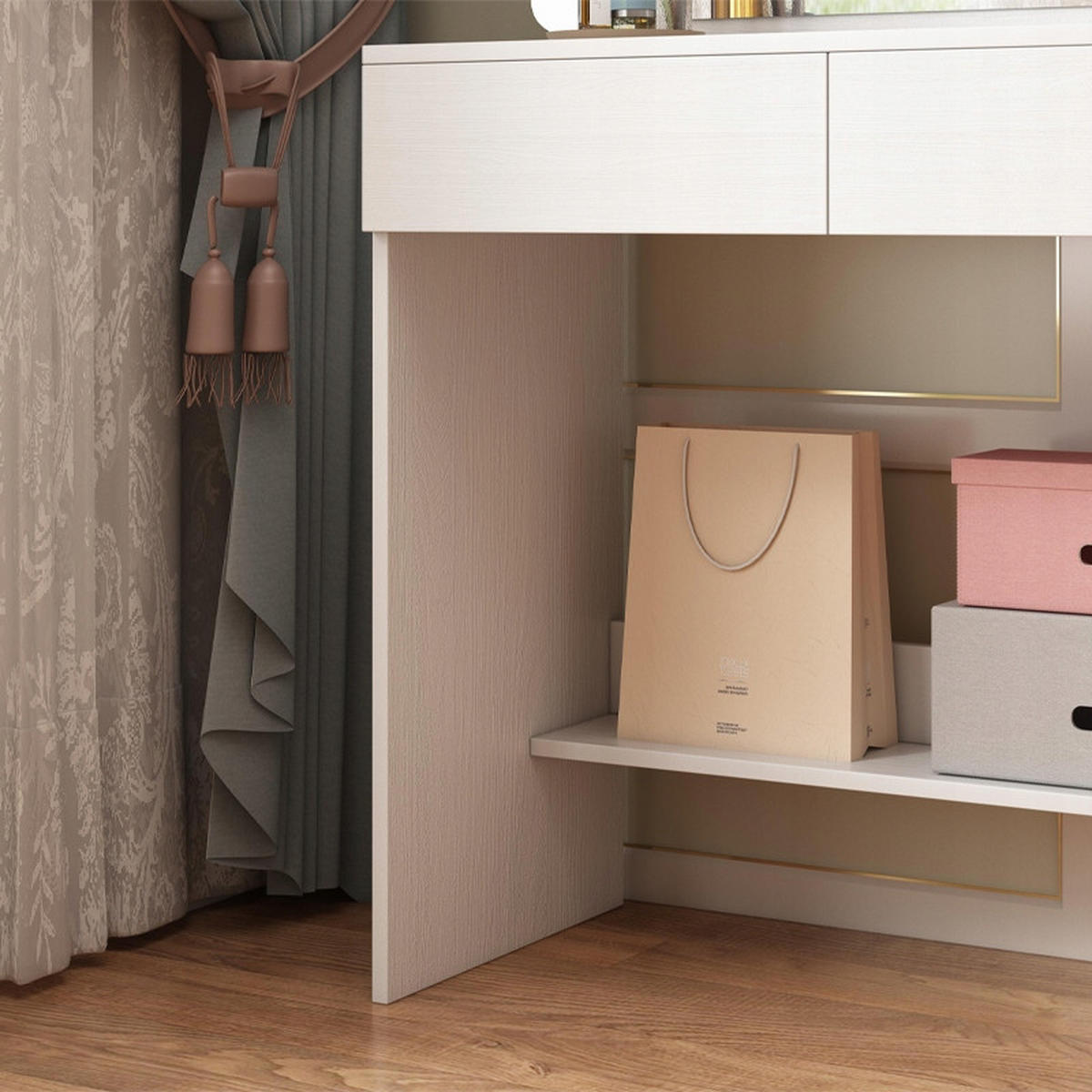 FRISIERTISCH, Weiß, 80/140/40 cm - Weiß, Holzwerkstoff (80/140/40cm)