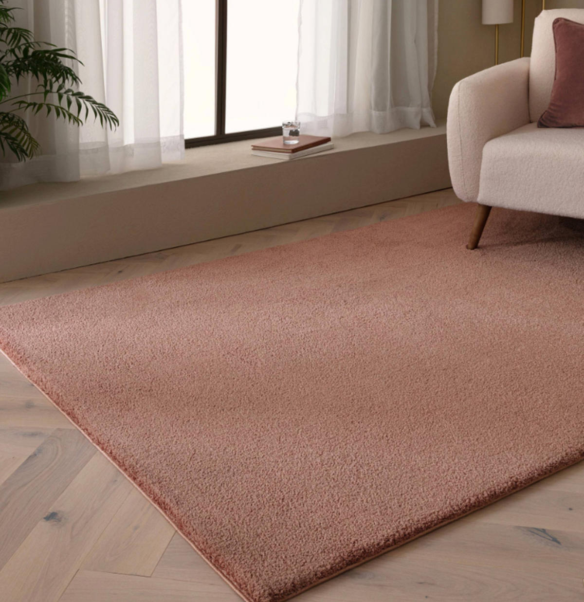 TEPPICH Wohn-/Schlafzimmer Langflor MOCO Rot 120x170 cm - Rot, Textil (120/170cm) - Novatrend