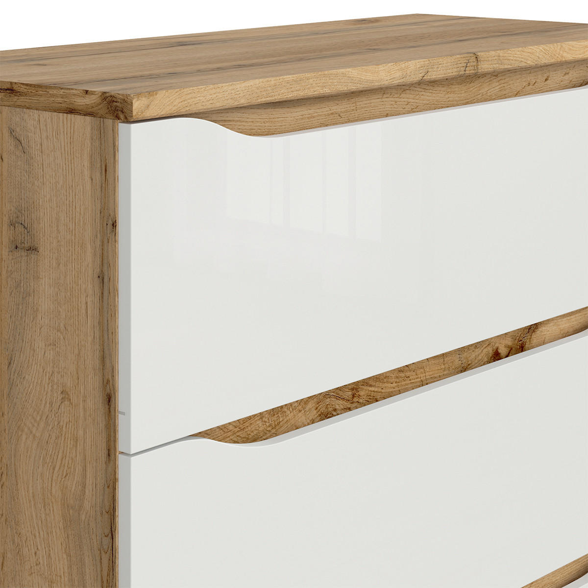 KOMMODE June Weiß und Holz - Weiß, Holzwerkstoff (90/92/40cm) - Petits-meubles