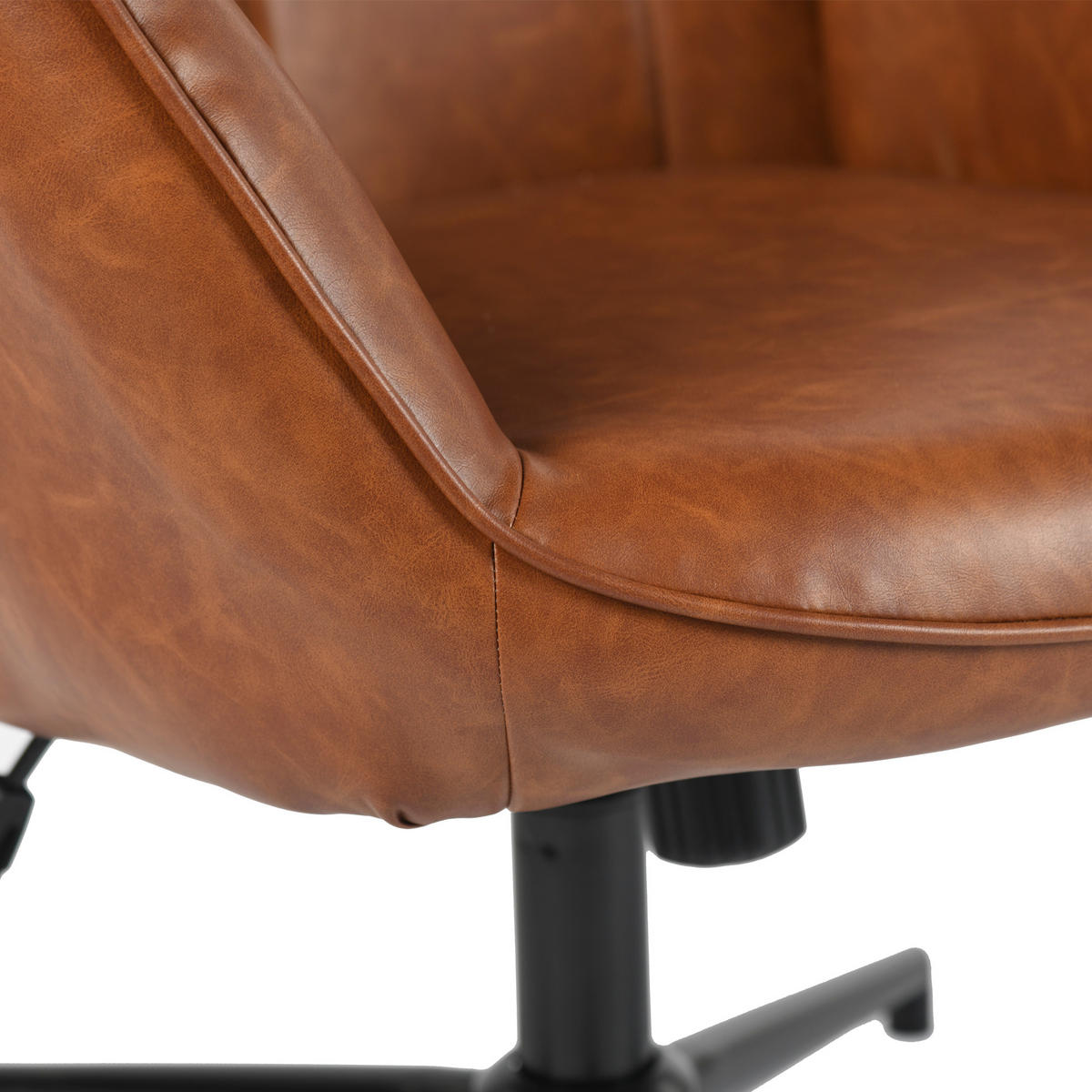 SESSEL höhenverstellbar, braun - Dunkelbraun/Schwarz, Holzwerkstoff/Textil (70/100/80cm) - Urban Meuble