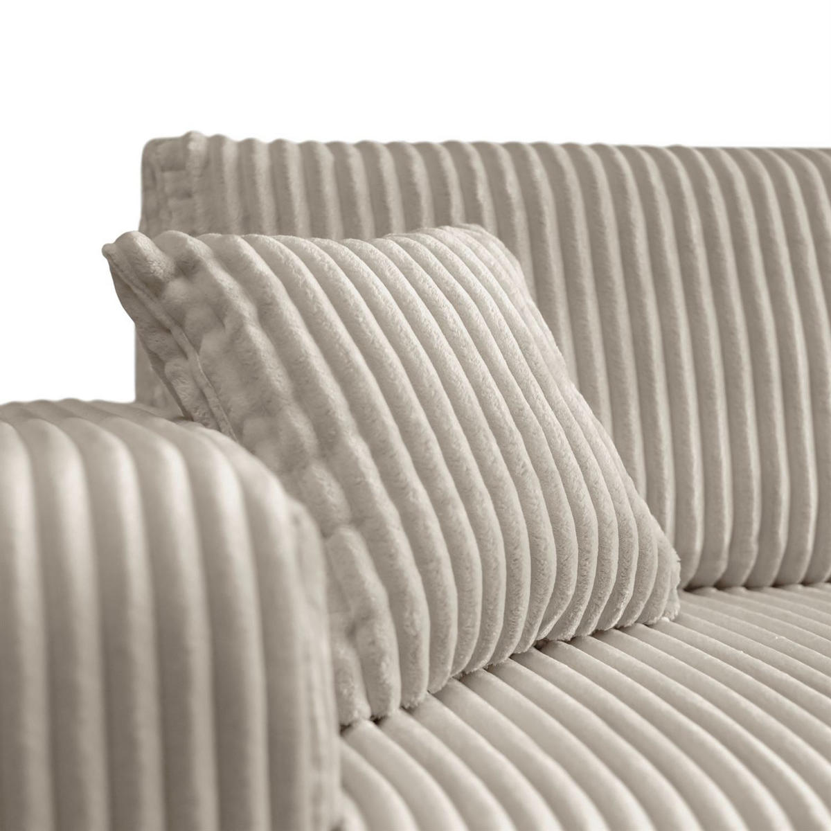 Ecksofa PRESTIGE SOFT mit Schlaffunktion und Bettkasten, Tilia 01 - Creme, Textil (277/143cm) - Lookway