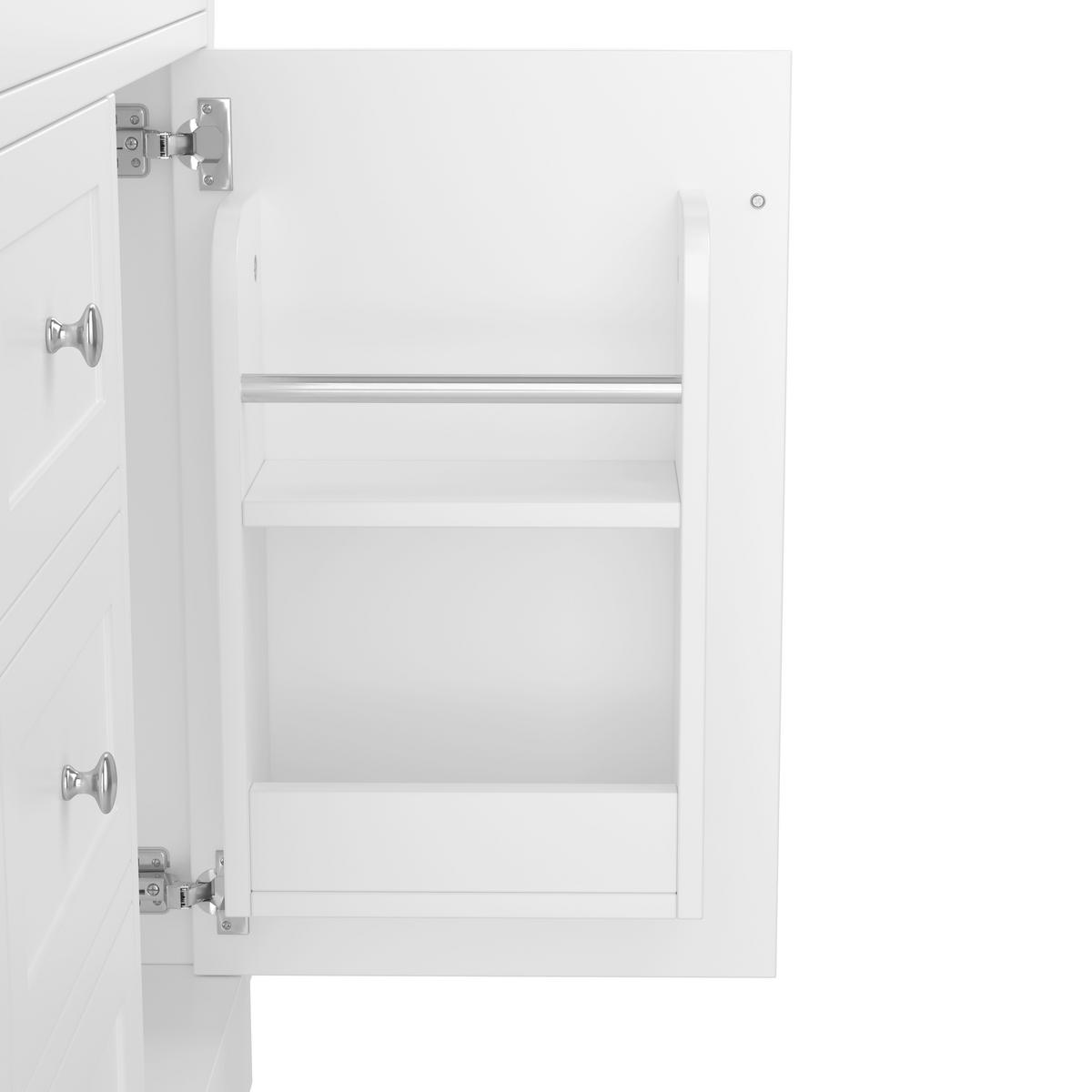 WASCHTISCHKOMBI 76x46x87 cm Weiß aus Keramik & Spanplatte mit 4 Schubladen - Weiß, Holzwerkstoff (76/87/46cm) - Modfu