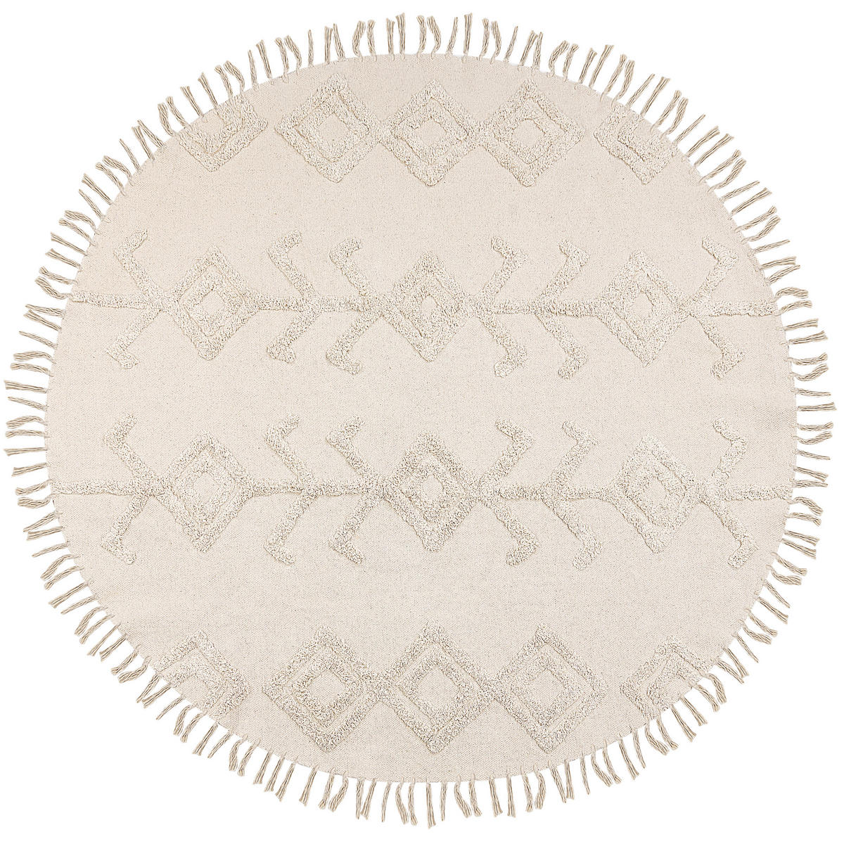 TEPPICH geflochten Beige 140 cm Harran - Beige, Textil (140/140cm) - Beliani