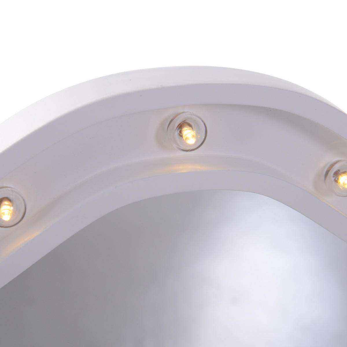 16 LEDs Kosmetikspiegel Schminkspiegel Standspiegel 180° klappbar Batterie - Weiß, Glas (53.5/4.5/73cm) - HOMCOM