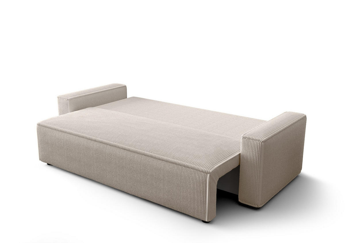 SCHLAFSOFA mit Bettkasten Eldon Creme - Ecru, Textil (230/89/85cm) - Fedve