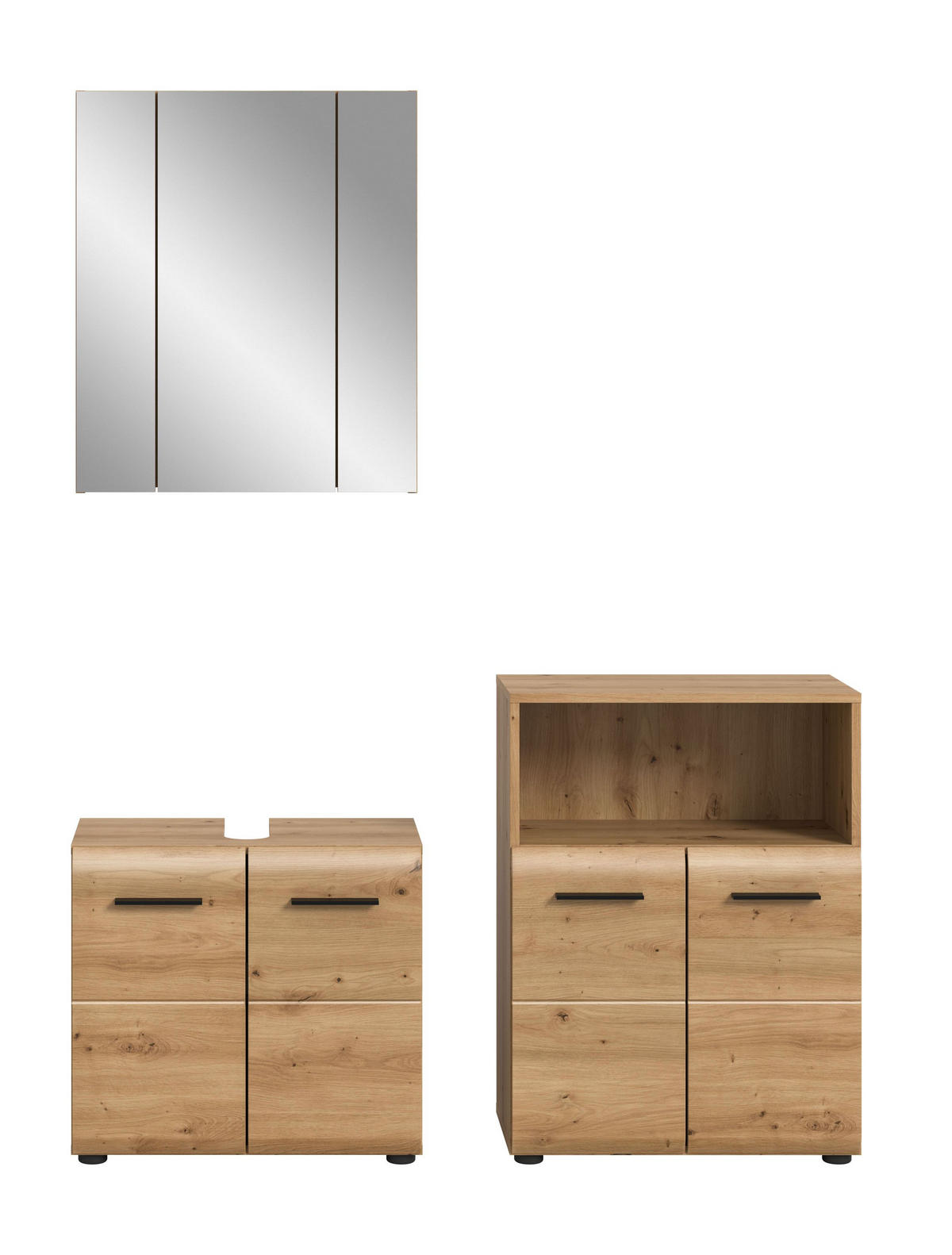 BAD-SET ICE 3-tlg. (B/H/T: ca. 135/185/30 cm) in Artisan Oak Nachbildung/Artisan Oak Nachbildung - Eiche Artisan, Holz (135/185/30cm)