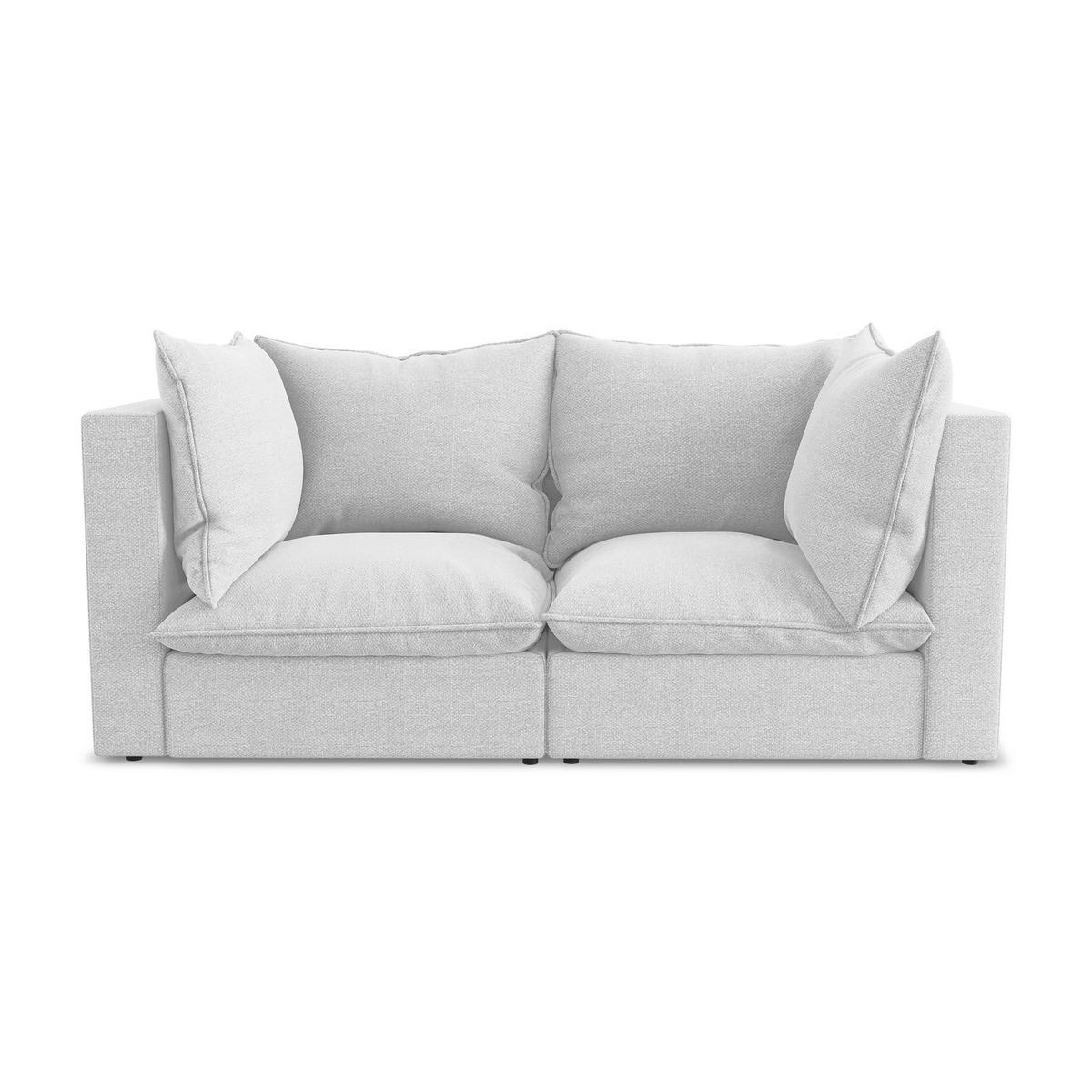 2-SITZER-SOFA Bouclé Stoff Grau - Silberfarben/Schwarz, Holzwerkstoff/Kunststoff (180/77/90cm) - LaMiaSofa