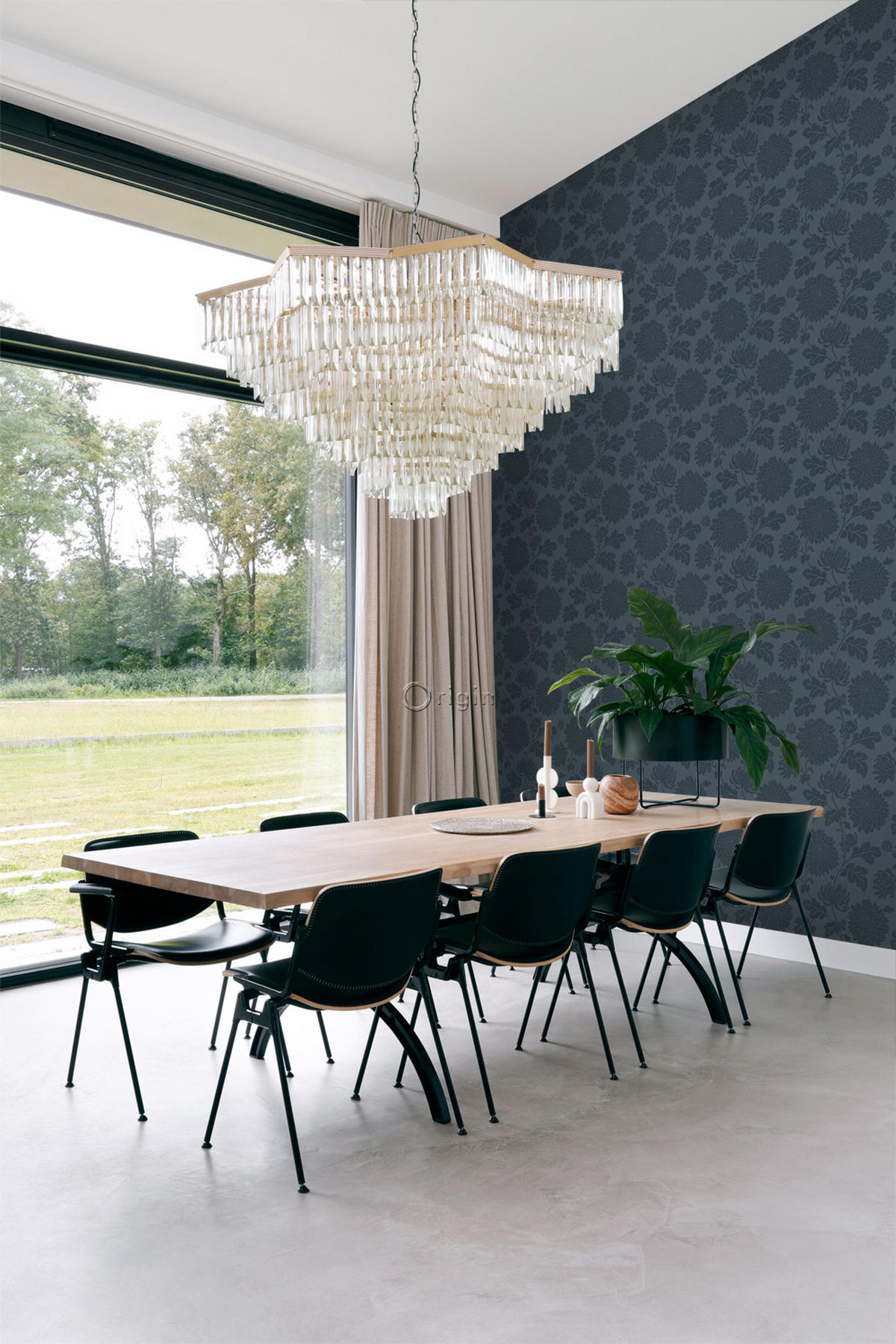 TAPETE Blumen 50 x 900 cm - Blau, Papier (50/900cm) - Origin Wallcoverings