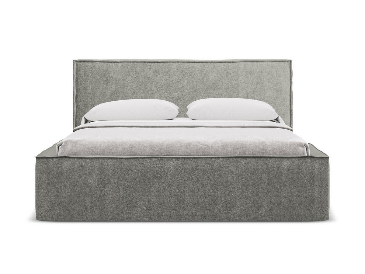 POLSTERBETT mit Bettkasten und Lattenrost 200x228 Grau - Schieferfarben/Schwarz, Kunststoff/Textil (180/200cm) - Makamii