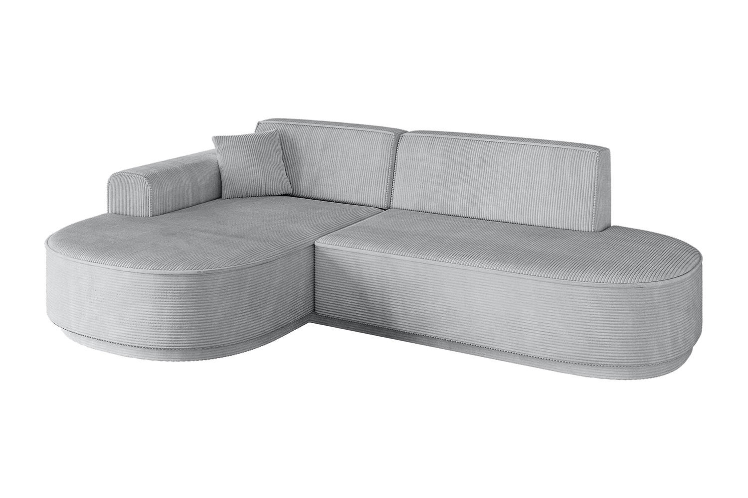 ECKSOFA Ottomane Links MARI-L1-v3 - 243x171x83 cm Grau Cord - Schwarz/Grau, Holzwerkstoff/Kunststoff (243/171cm) - ALTDECOR