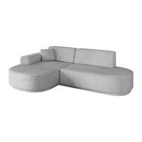 ECKSOFA Ottomane Links MARI-L1 - 232x163x81 cm Grau Cord - Schwarz/Grau, Holzwerkstoff/Kunststoff (163/234cm) - ALTDECOR