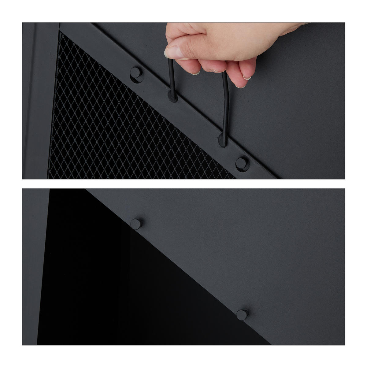 GARTENKAMIN - Schwarz, Metall (44.5/149/44.5cm) - Relaxdays