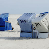FOTOTAPETE Strandstuhl 372 x 270 cm - Blau, Papier (372/270cm) - ESTAhome