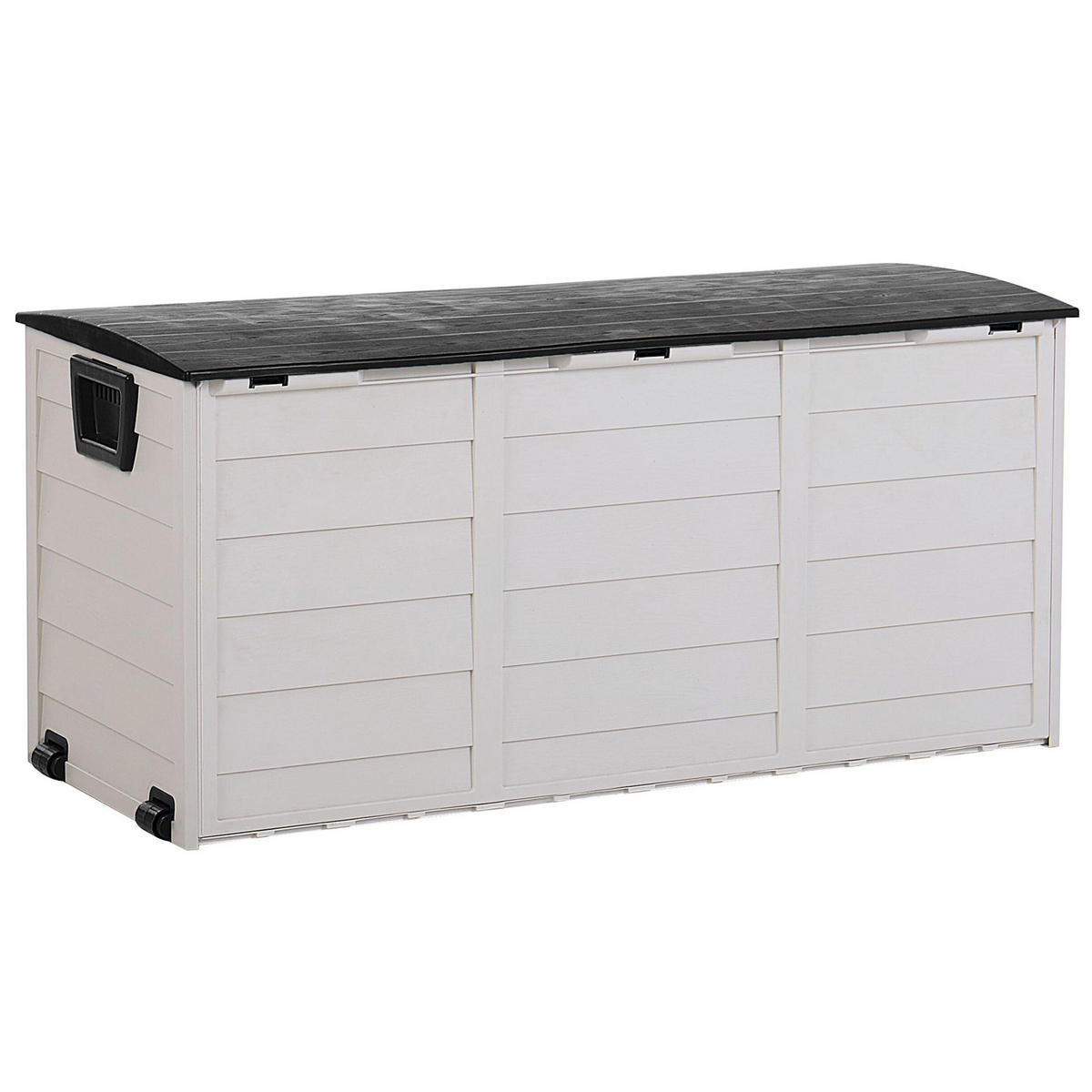 AUFLAGENBOX Kunststoff beige/schwarz 112/50 cm Locarno - Beige/Schwarz, Kunststoff (112/53/50cm) - Beliani