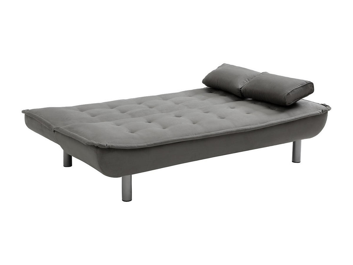SCHLAFSOFA - 3 Personen - stoff - grau Mishan - Grau, Textil/Metall (190/89/96cm) - Vente-Unique