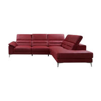 ECKSOFA Tucano Echtleder Rot - Rot, Leder/Metall (258/232cm)