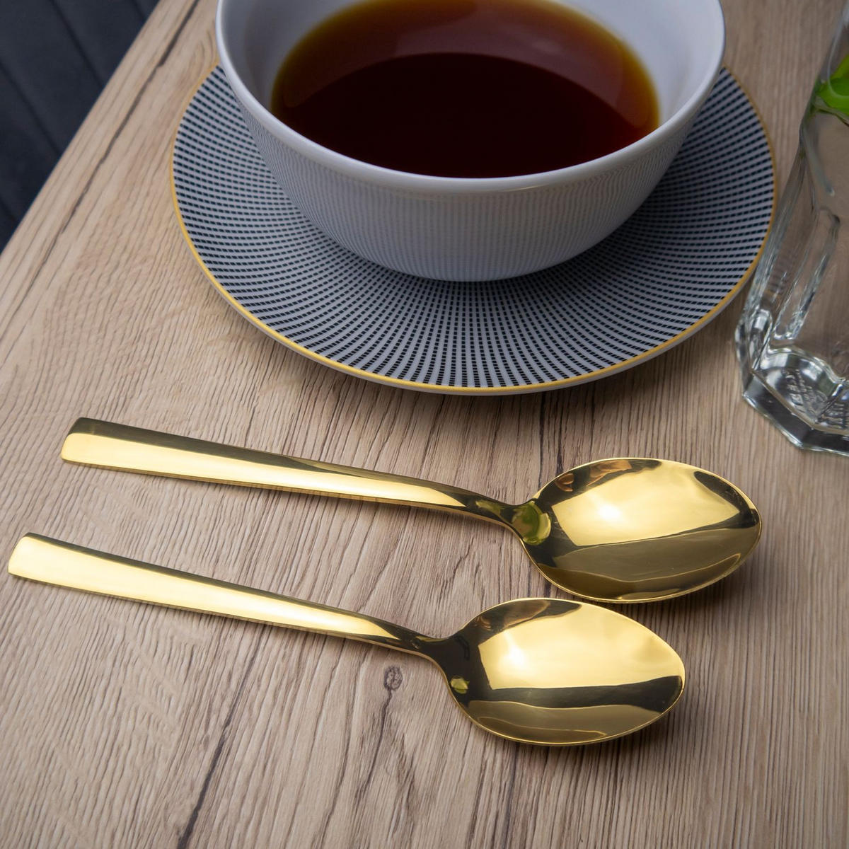BESTECK SET 4 Personen (20-teilig) - Goldfarben, Metall - Intirilife