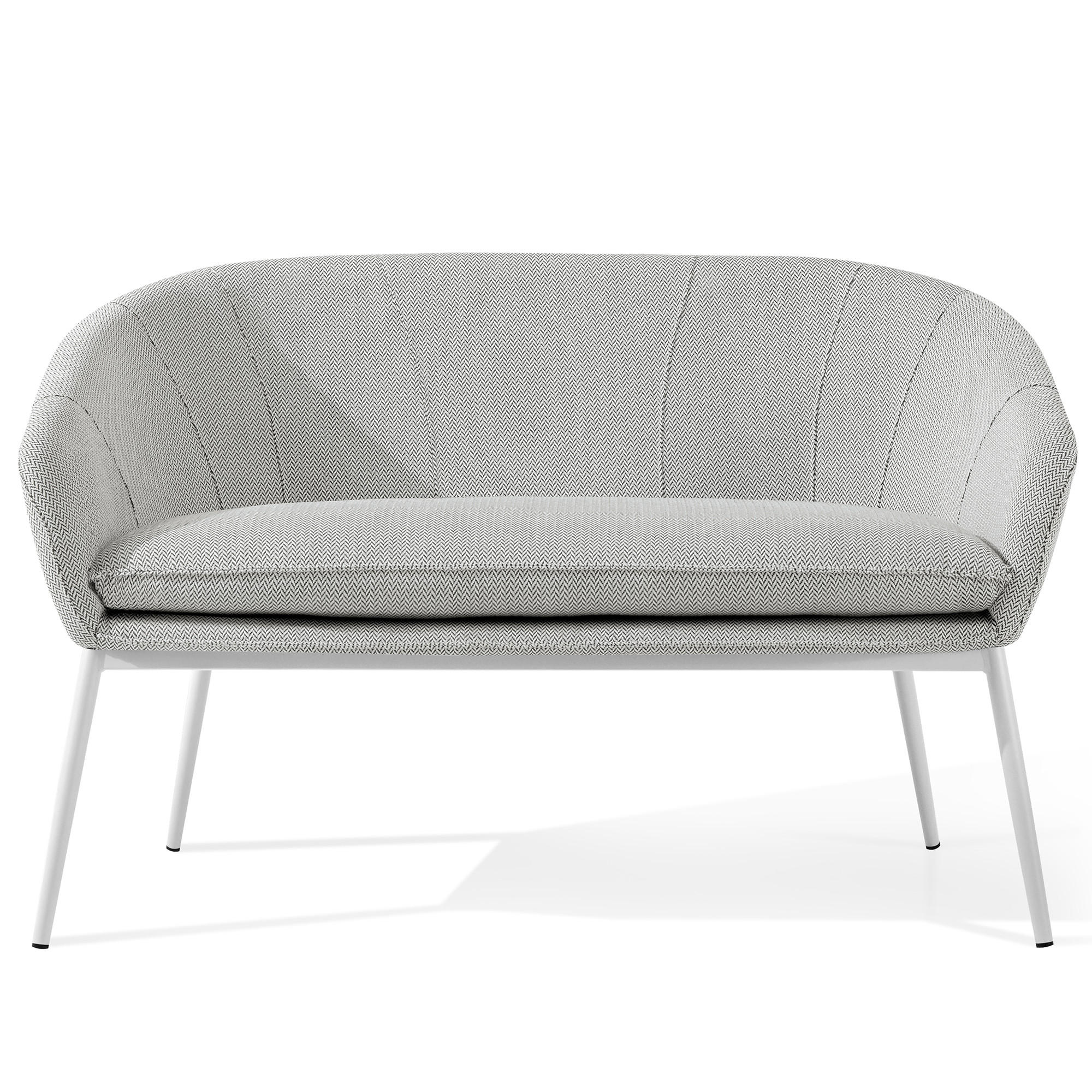 GARTENSOFA SOLIS Loungesofa, - Hellgrau, Textil/Metall (118/76/66cm) - KONSIMO®