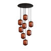 GALERIELEUCHTE Velo 8-flammig Braun Ø 25cm - Schwarz/Braun, Glas (25/25/27cm) - s.luce