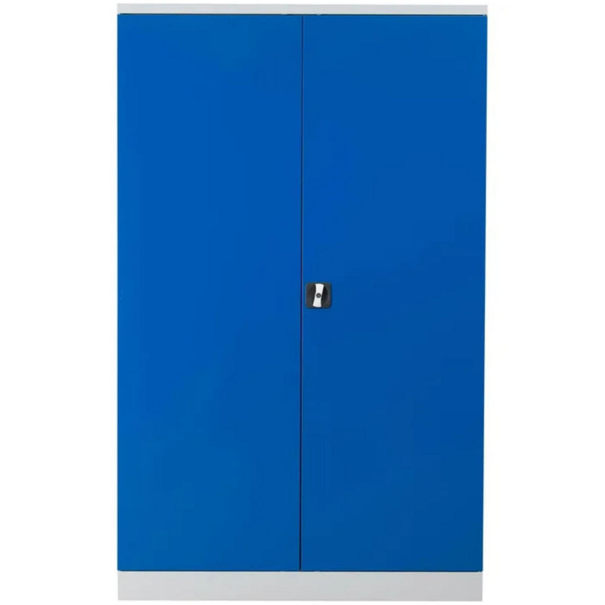 STAHLSCHRANK Bee mit 7 verzinkten Fachböden 195x120x60 cm Korpusfarbe Lichtgrau Frontfarbe Enzianblau - Blau, Metall (120/195/60cm)
