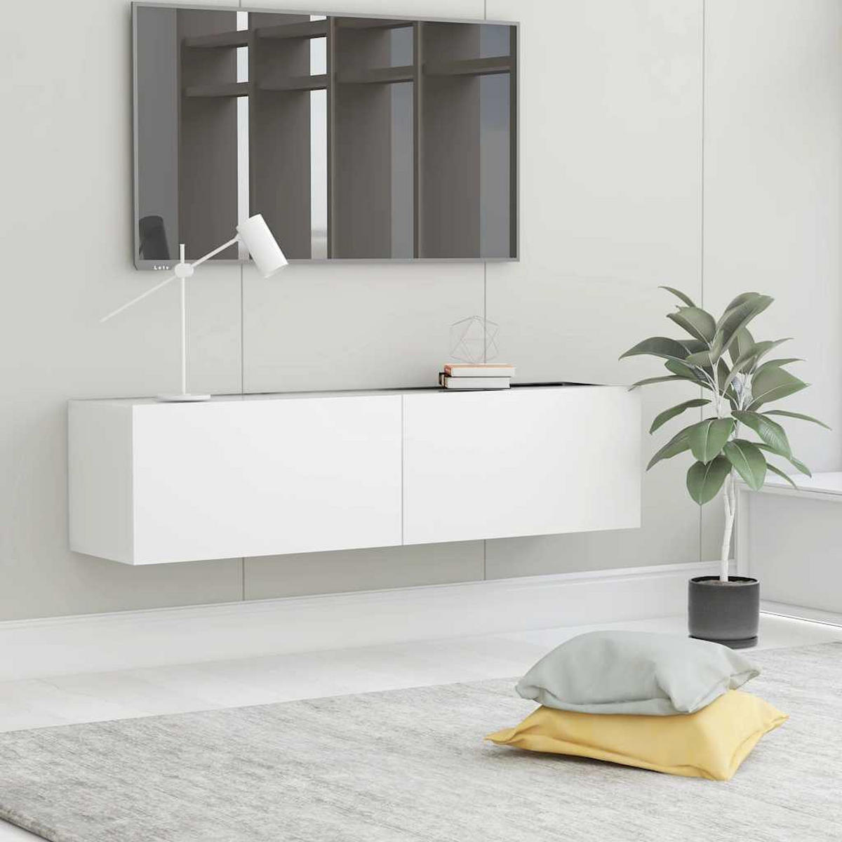 TV-SCHRANK Weiss 120/30/30 Cm Holzwerkstoff - Weiß, Holzwerkstoff (30/120/30cm) - vidaXL