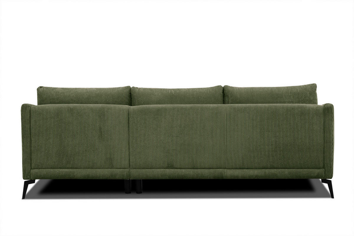 ECKSOFA VILT 4-Sitzer, olivgrün - Schwarz/Olivgrün, Holzwerkstoff/Textil (255/156cm) - Courtois Laville