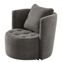 SESSEL - Schwarz/Grau, Textil (65/77/40cm) - home24