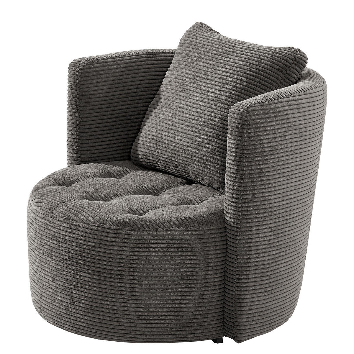 SESSEL - Schwarz/Grau, Textil (65/77/40cm) - home24