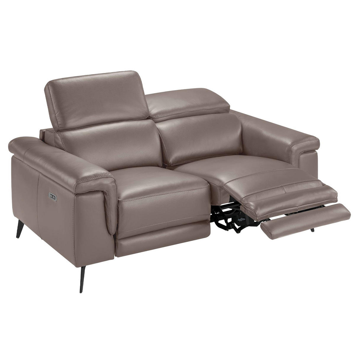 SOFA 3-sitzer ledersofa nerz 215/103/99 cm - Taupe/Schwarz, Leder (215/99/103cm) - ANGEL CERDA